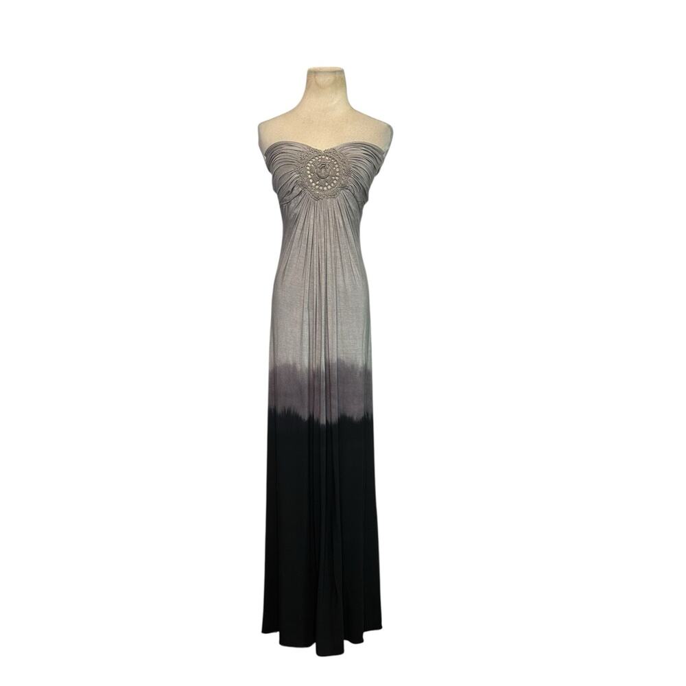 Sky gray black ombre strapless maxi dress size Medium